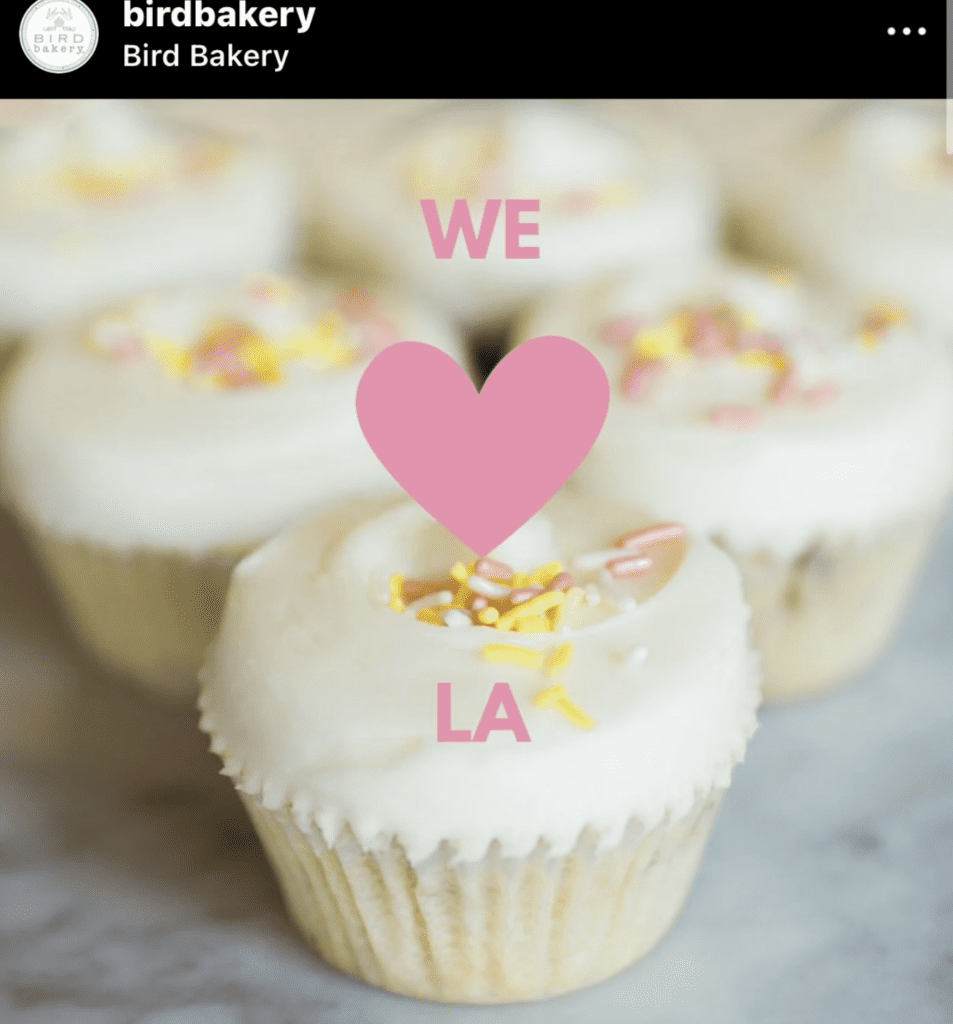 Bird Bakery's new exclusive cupcake, Strawberry Lemonade, is a testament to supporting Southern California’s rebuilding efforts. 